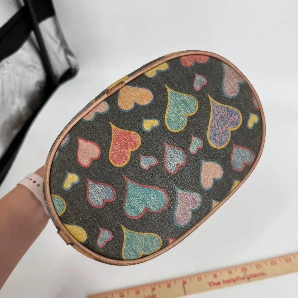 Vintage Dooney & Bourke Shoulder Purse Bag Y2K Crayon Bucket Bag Rainbow Hearts